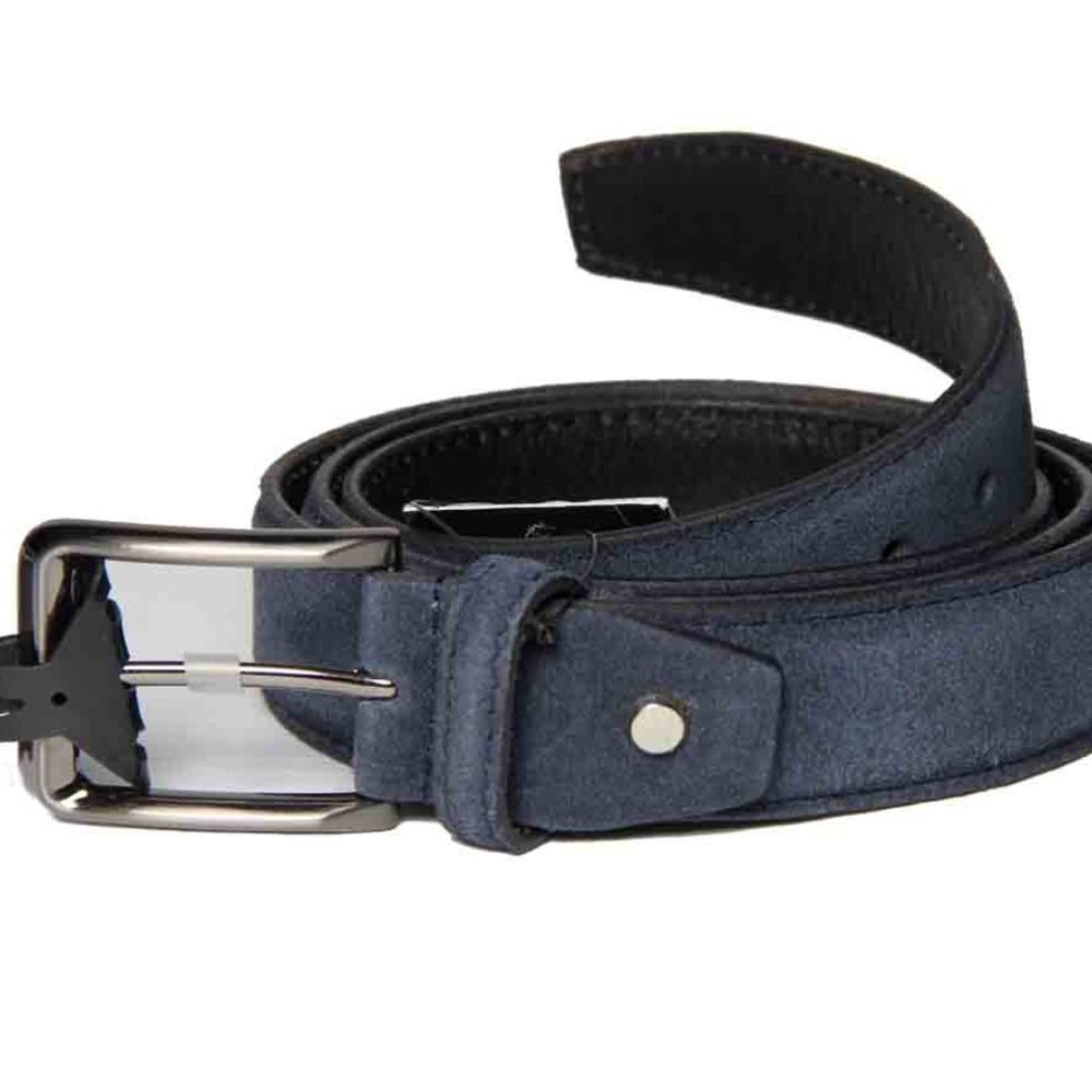 Tanners England Leather Suede Belt Navy Blue Men's Size XXL or 44-48 - Picture 2 of 2